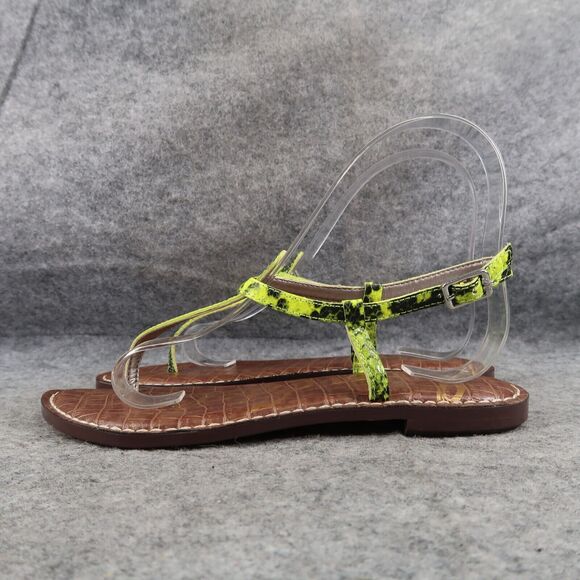 Sam Edelman Shoe Women 5.5 Sandal Fashion Snake Print Neon Gigi Flat Ankle Strap - Picture 4 of 12
